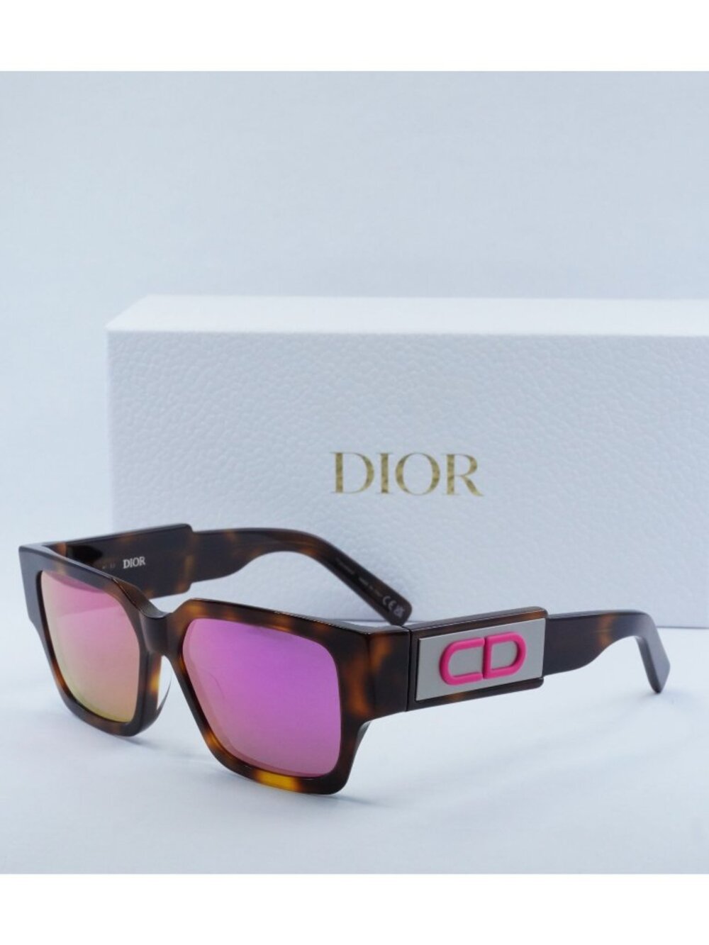 Dior CD SU 26N7 Square Sunglasses - Brown / Pink Mirrored